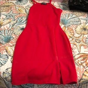 Red mini dress